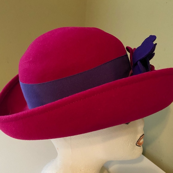 Beautiful Magenta Adolfo II Wool Church/Dress Hat main image 6